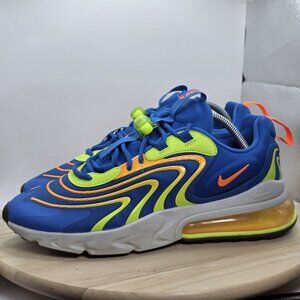 Nike Air Max 270 React Men's Size 10.5 Shoes Blue Orange Athletic CD0113-401